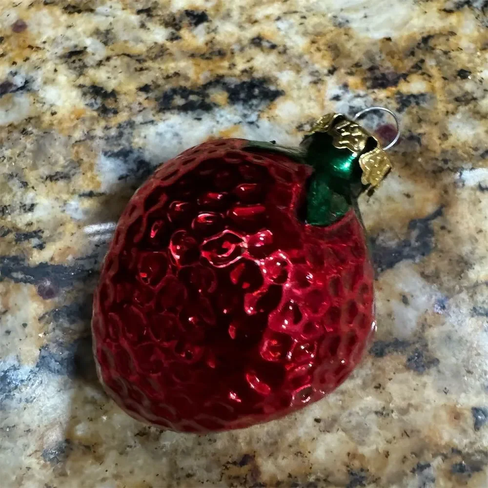 Old World Christmas Glass Ornament Summer Strawberry Hand-Painted